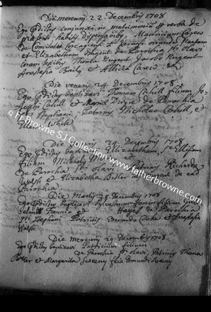 PAGE OF OLD REGISTER OF ST PATRICK'S CHURCH
